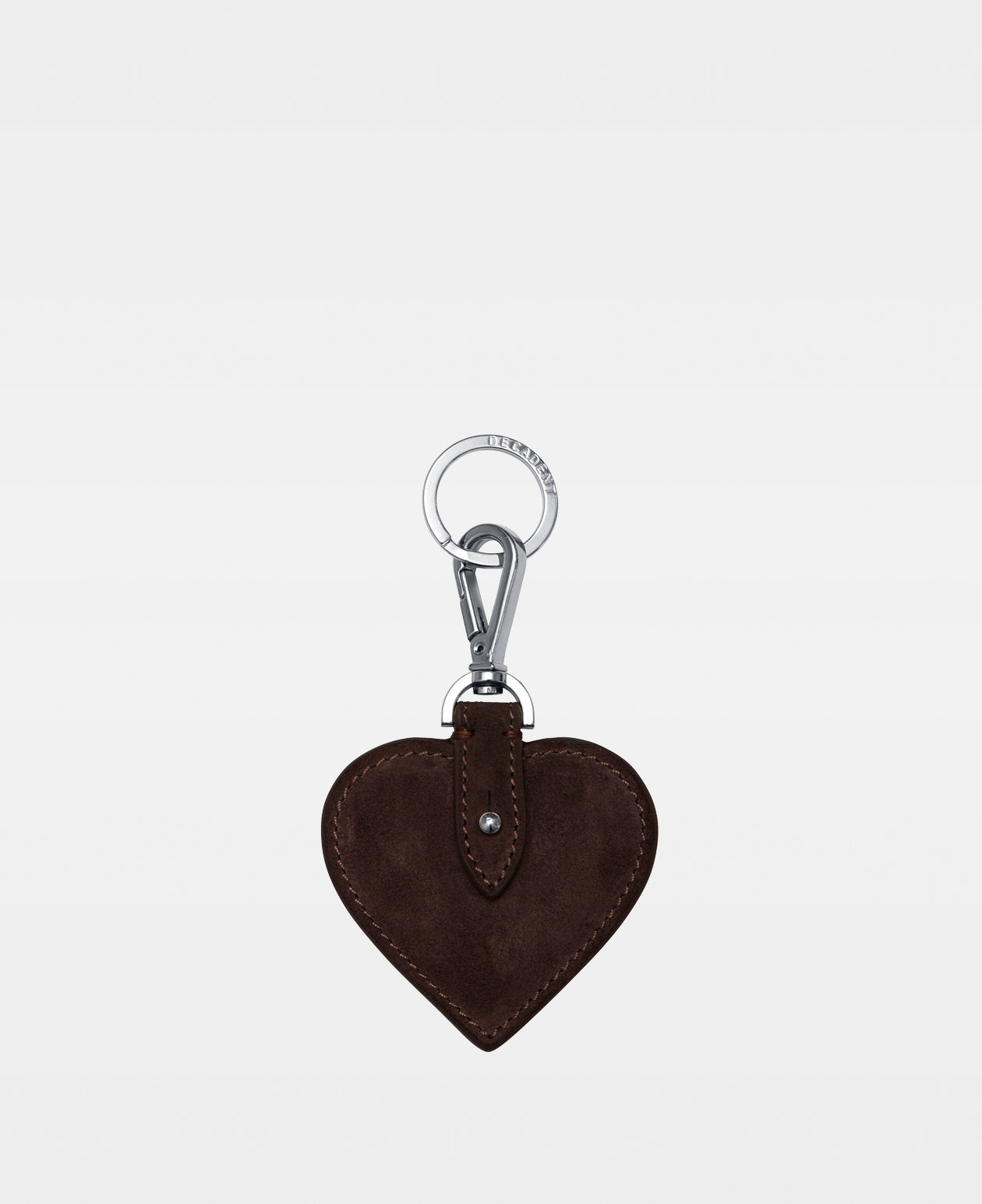 HEART key ring - Suede Dark Brown