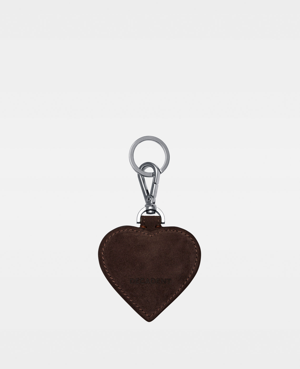 HEART key ring - Suede Dark Brown