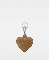 HEART key ring - Suede Tan