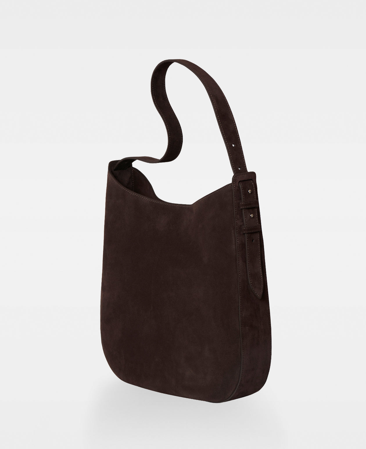 FARRAH hobo bag - Suede Dark Brown