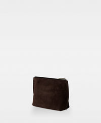 TALLI small makeup bag - Suede Dark Brown