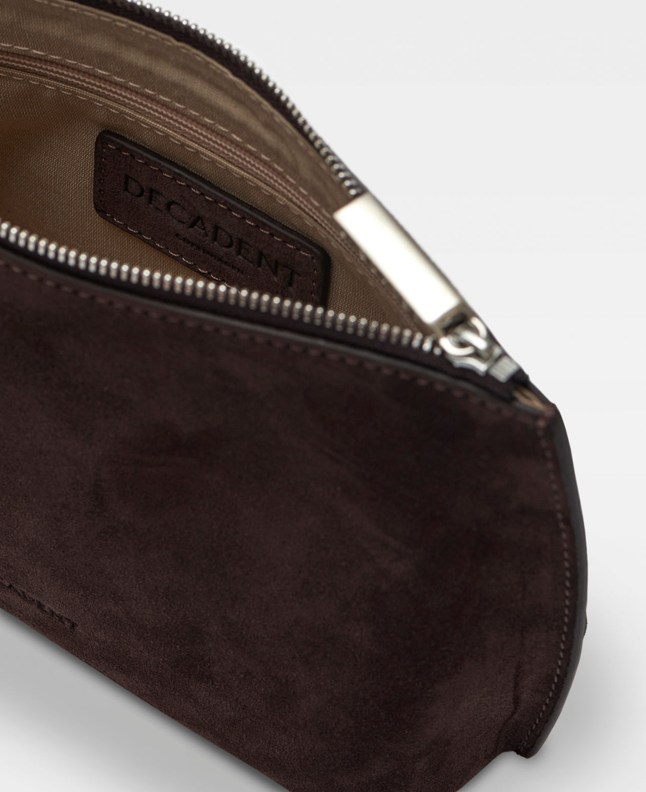 TALLI small makeup bag - Suede Dark Brown