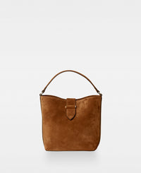 LEXIE small bucket bag - Suede Cognac