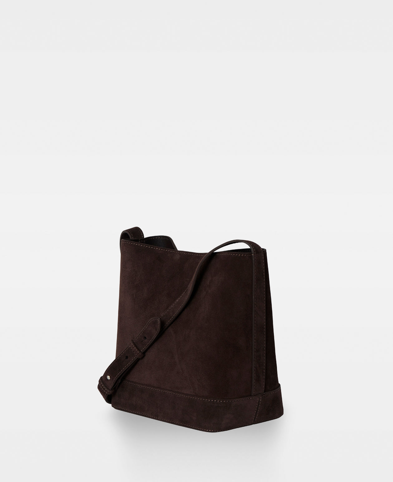 EDITH Small Bucket Bag - Suede Dark Brown